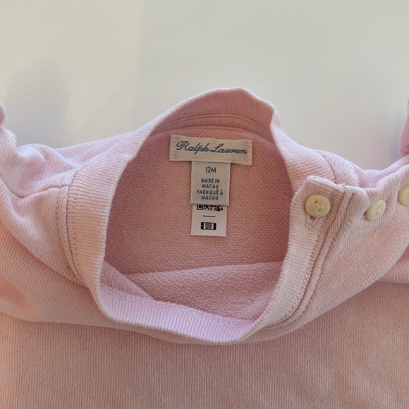 Ralph Lauren Baby Girls Ruffled French Terry Top and Pant, 2 Piece Set - Picture 8 of 13